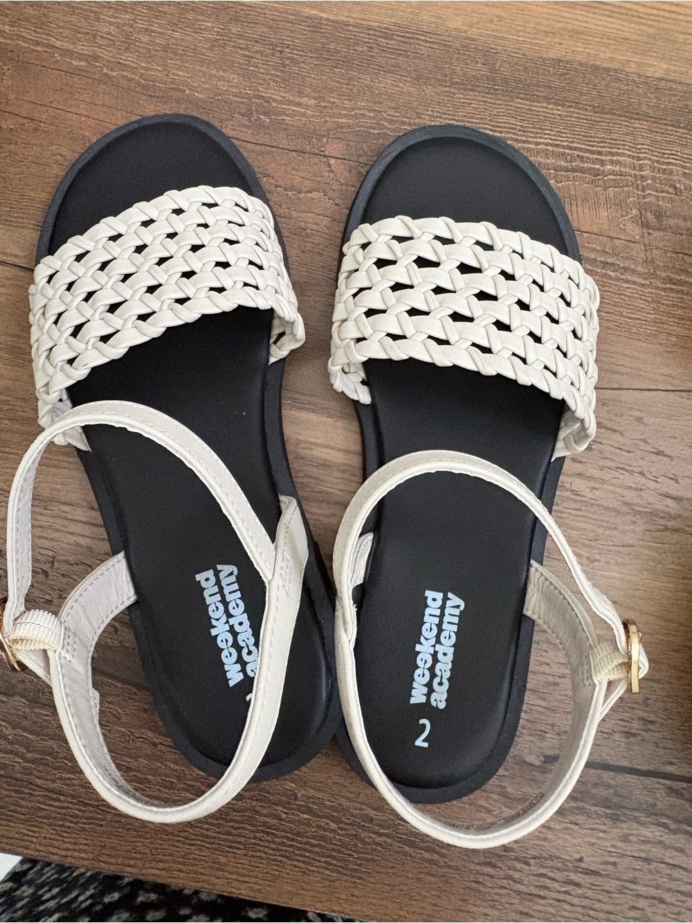 Women's Cream Braided Strap Sandals